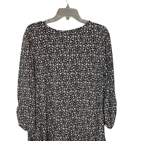 Gilli Black and White Floral Long Sleeve Dress size 1X - Picture 6 of 11